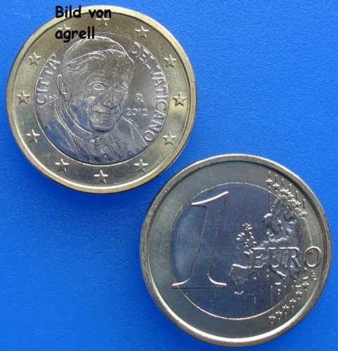 1 Euro Münze Vatikan 2012 unzirkuliert